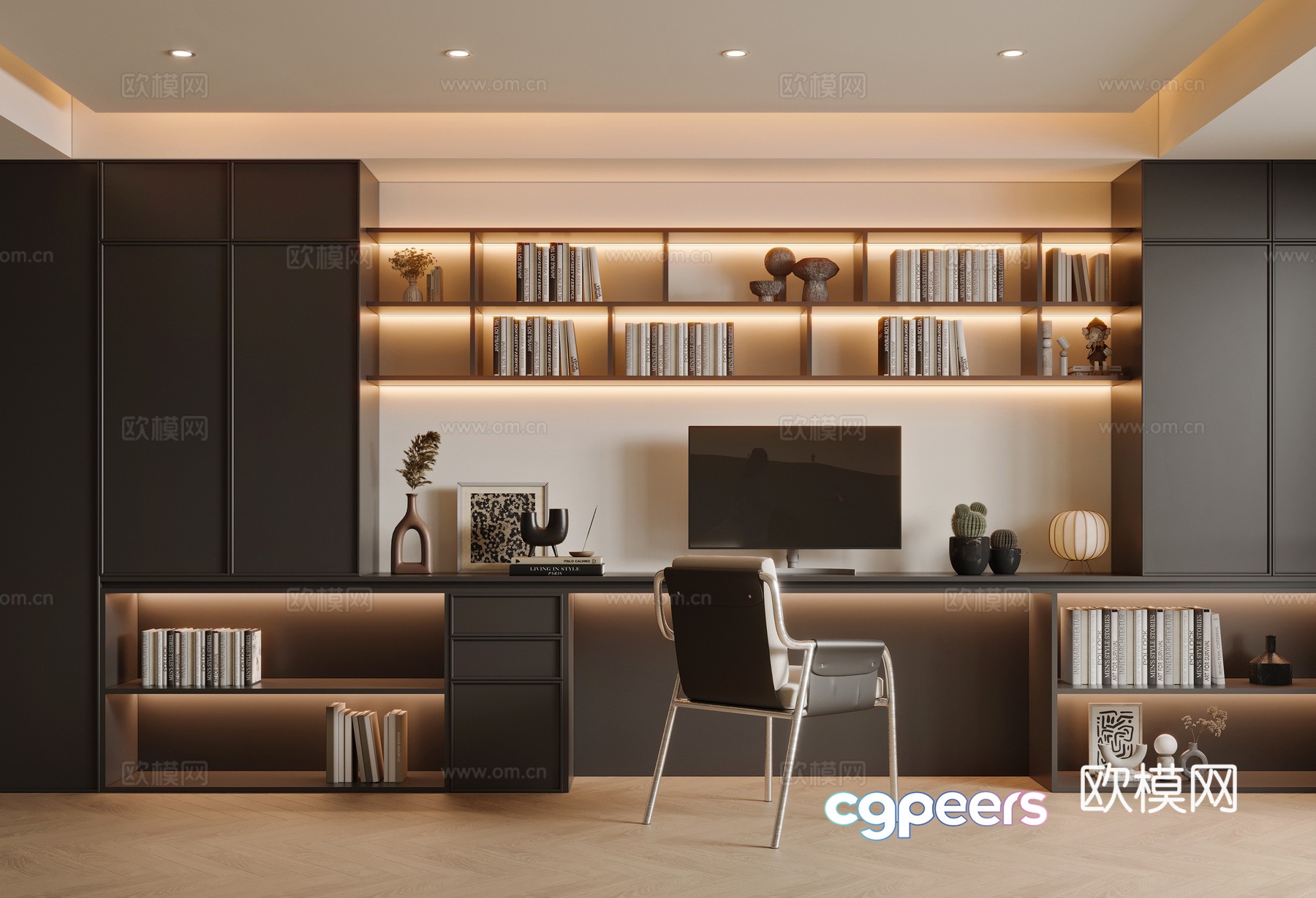 Modern study 3d model Modern study 3d model