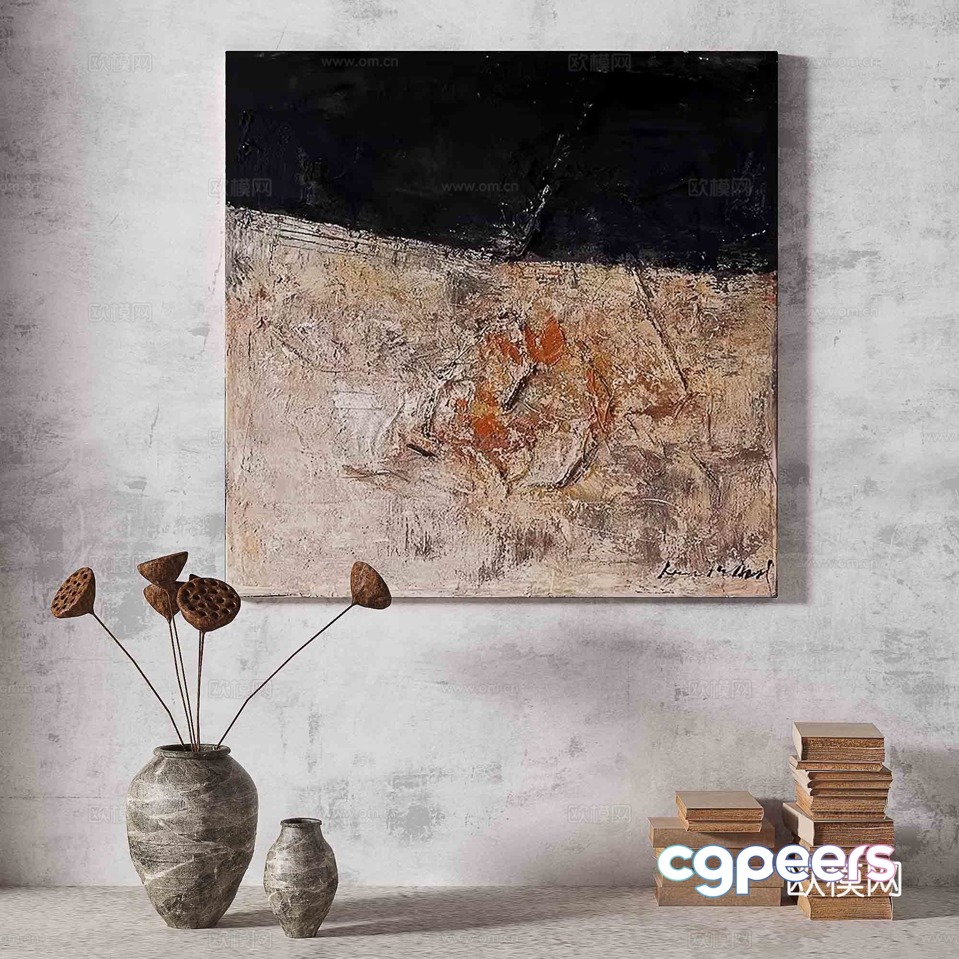 Wasabi light luxury abstract decorative painting 3d model Wasabi light luxury abstract decorative painting 3d model