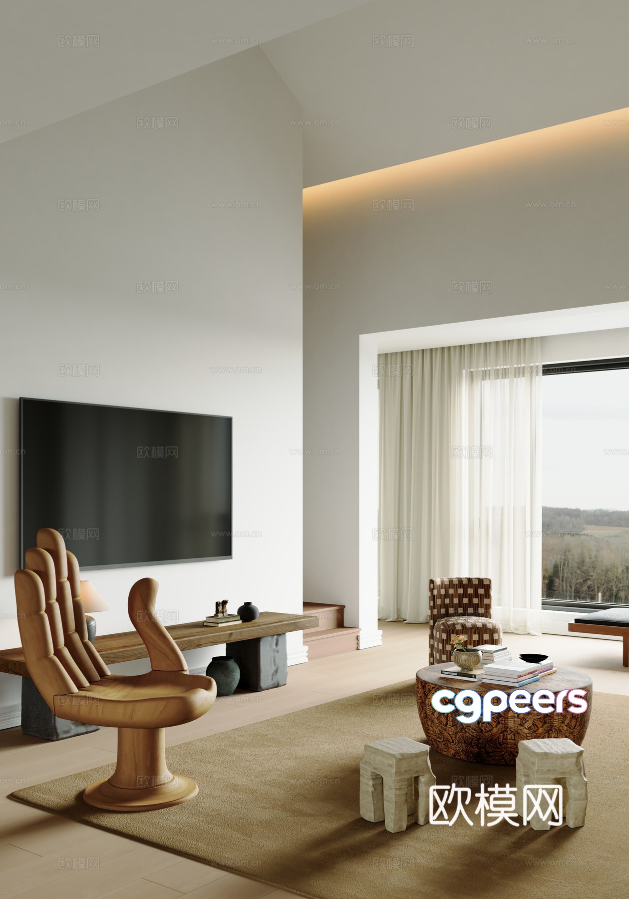Modern living room 3d model Modern living room 3d model