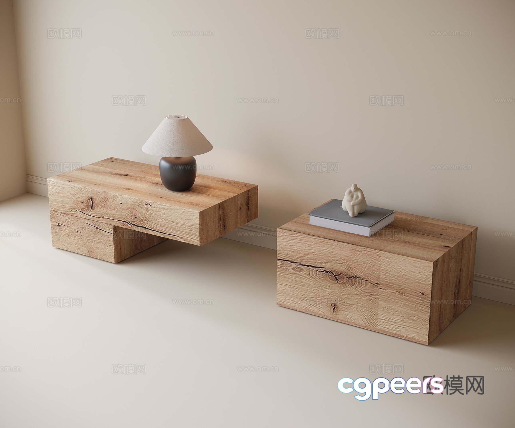 Modern solid wood bedside table lamp 3d model Modern solid wood bedside table lamp 3d model