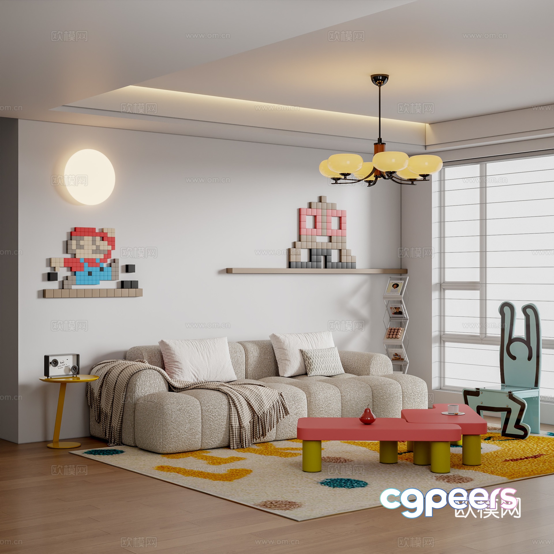 Modern living room 3d model Modern living room 3d model