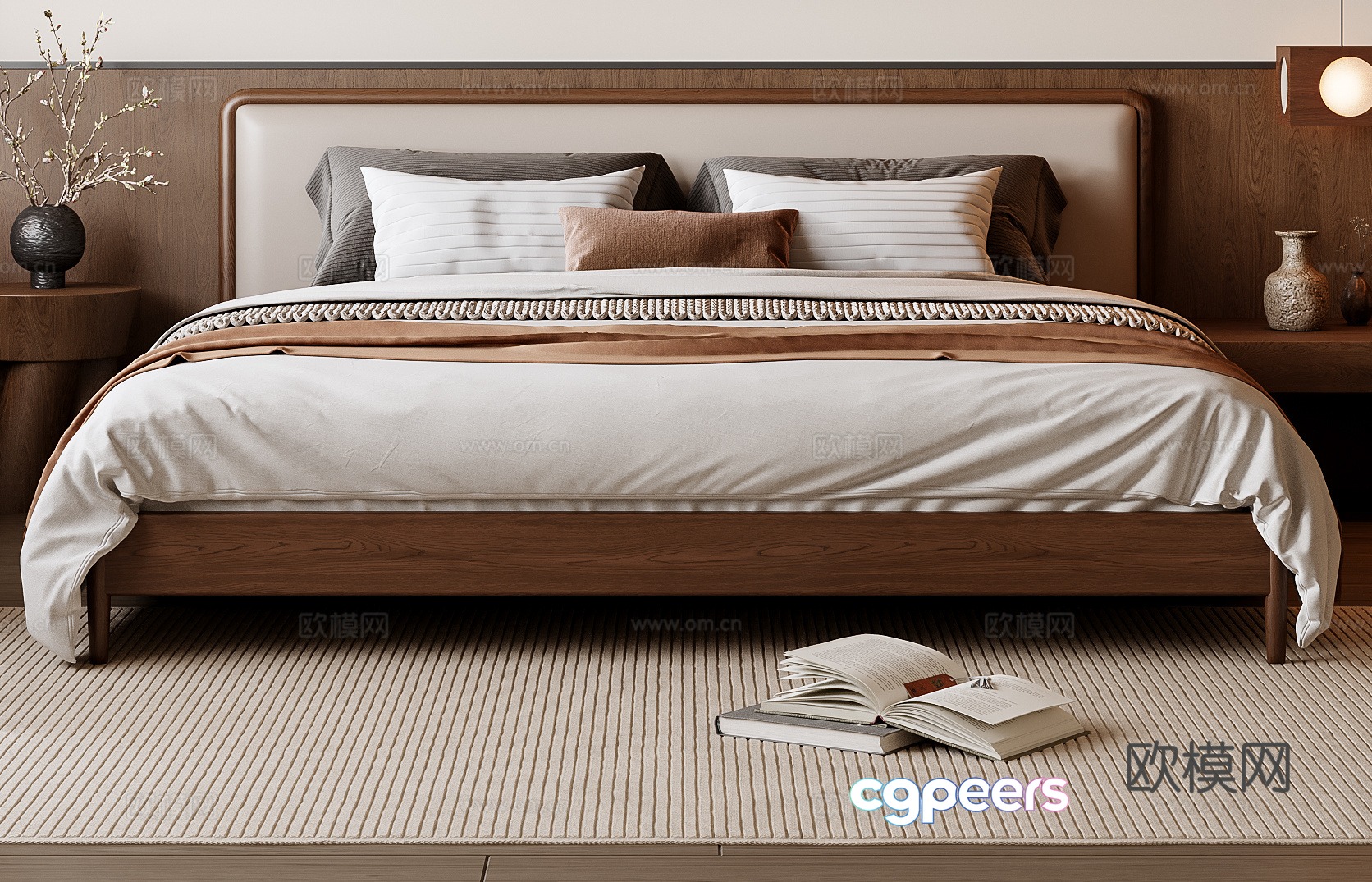 Middle-aged double bed 3D model Middle-aged double bed 3D model