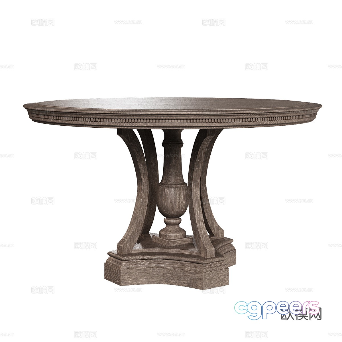 American OM solid wood round dining table 3D model American OM solid wood round dining table 3D model