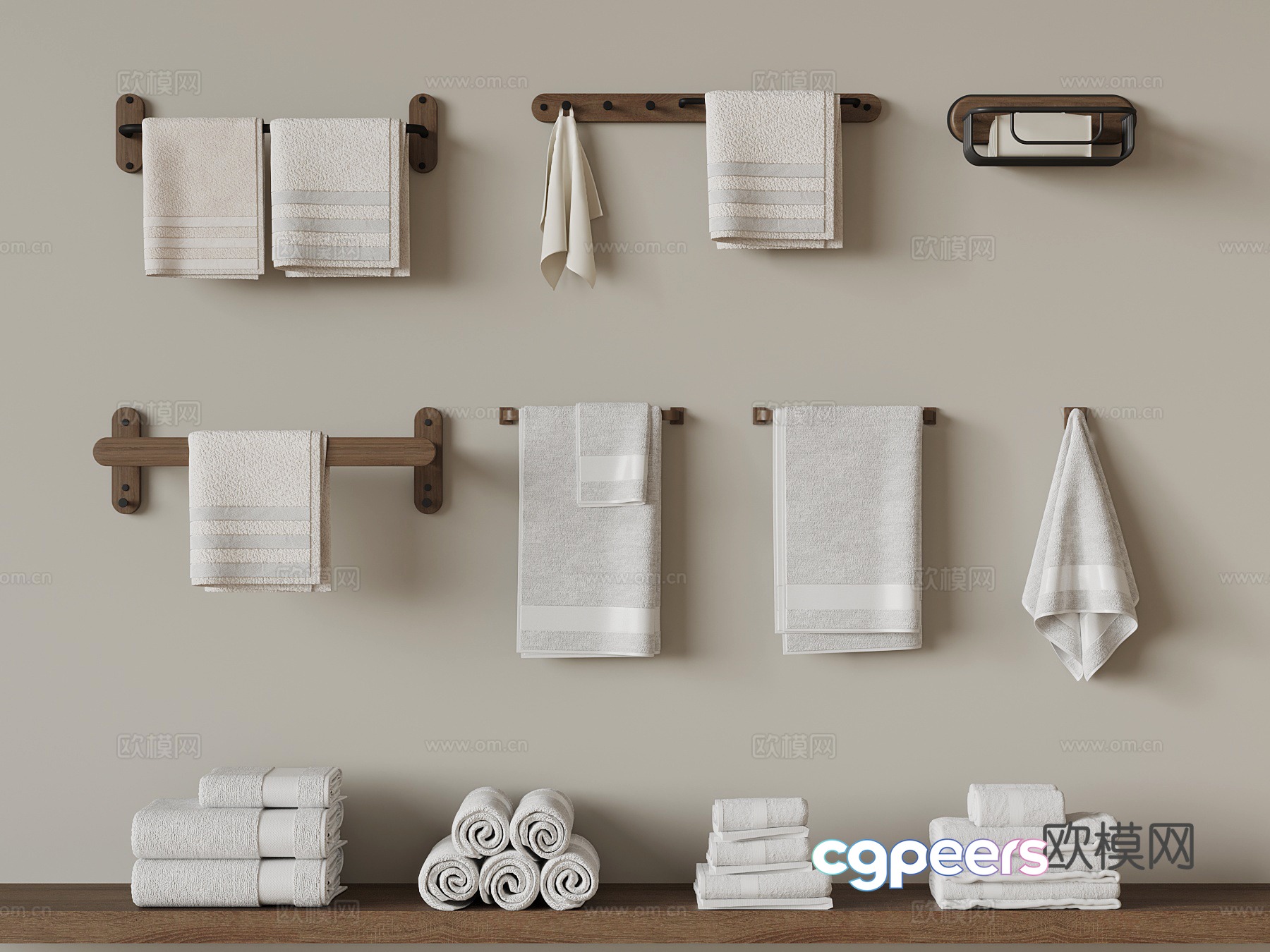 Modern towel rack towel 3d model Modern towel rack towel 3d model