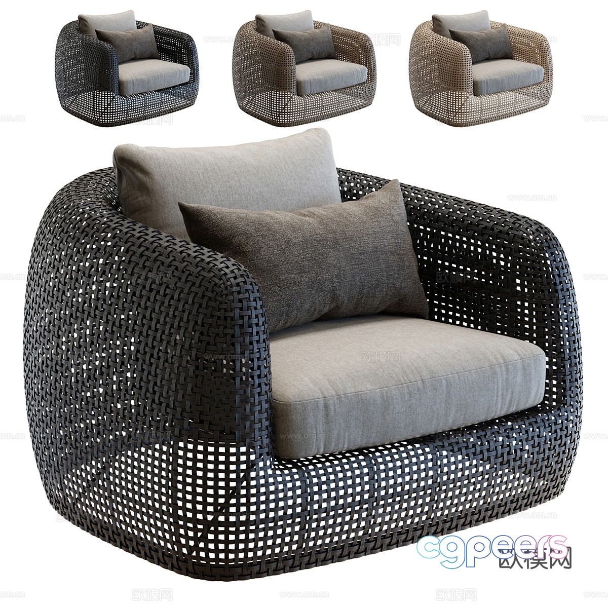 New Chinese Hardware Gemini Outdoor Leisure Sofa 3D Model New Chinese Hardware Gemini Outdoor Leisure Sofa 3D Model