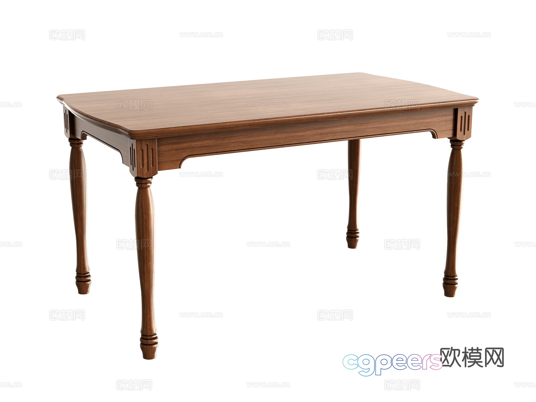 American dining table 3d model American dining table 3d model
