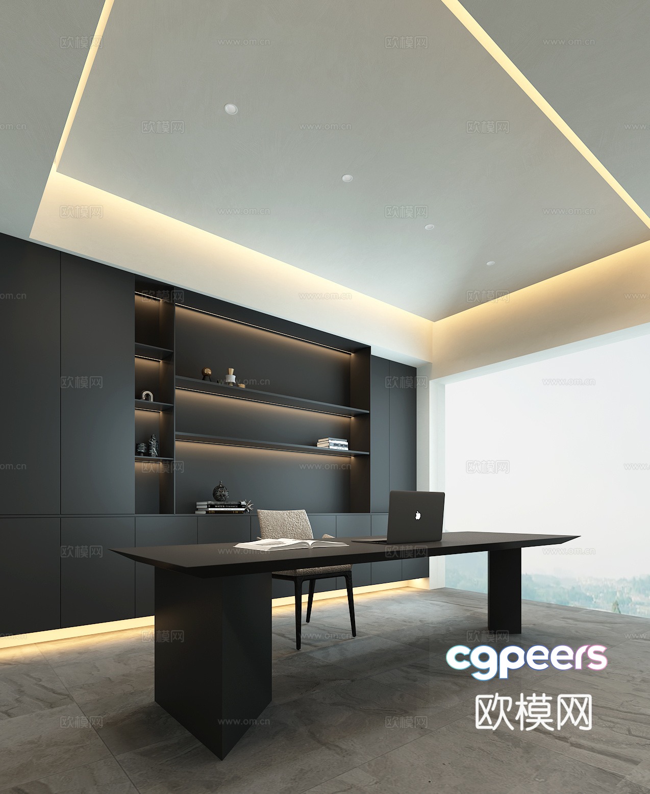 Modern study 3d model Modern study 3d model