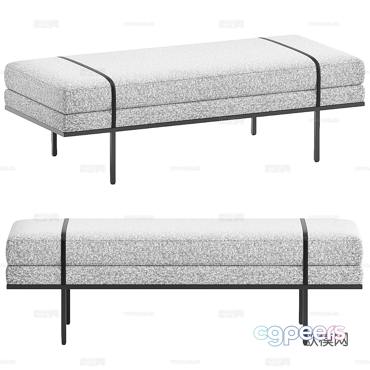 Italian minimalist Harris Accent bench 3D model Italian minimalist Harris Accent bench 3D model