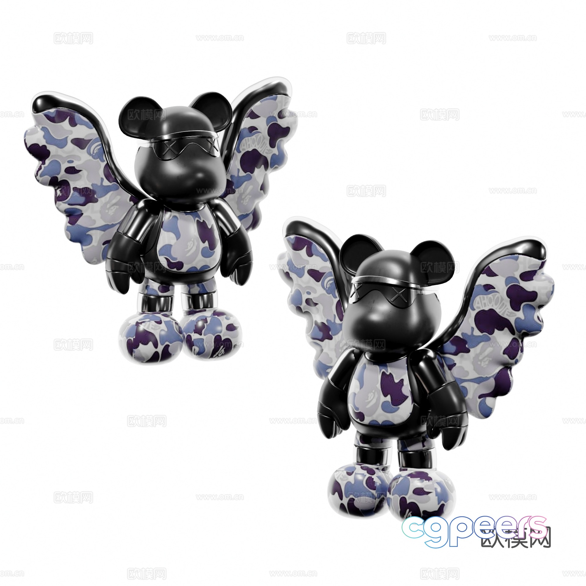 Modern violent bear trendy toy doll sculpture ornaments 3d model Modern violent bear trendy toy doll sculpture ornaments 3d model