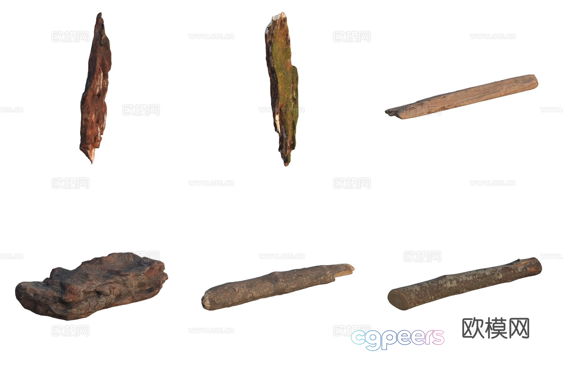 Bark wood 3d model Bark wood 3d model