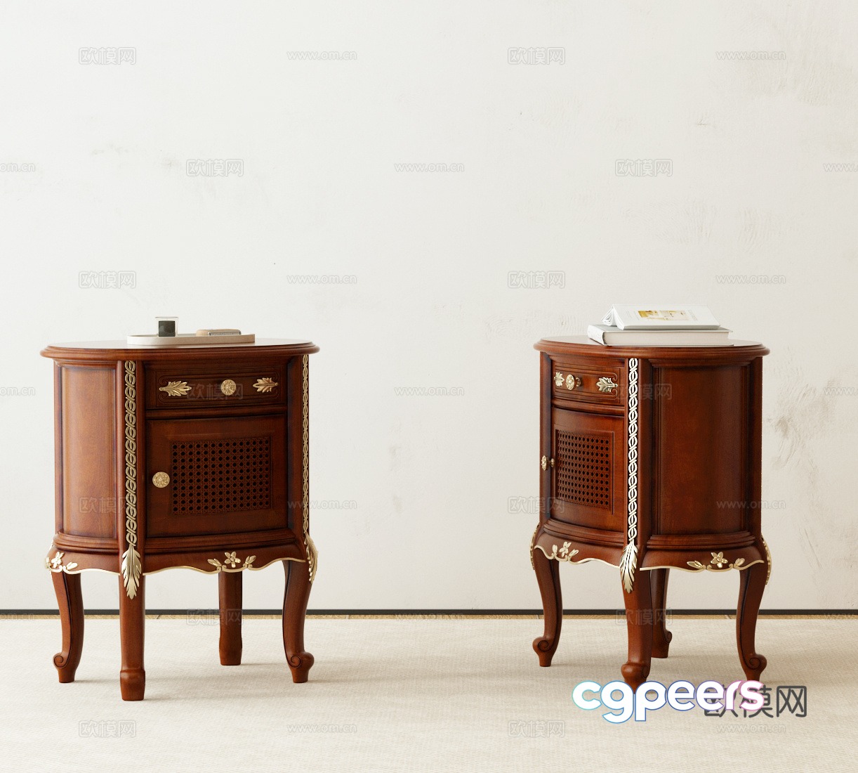 American bedside table 3D model American bedside table 3D model