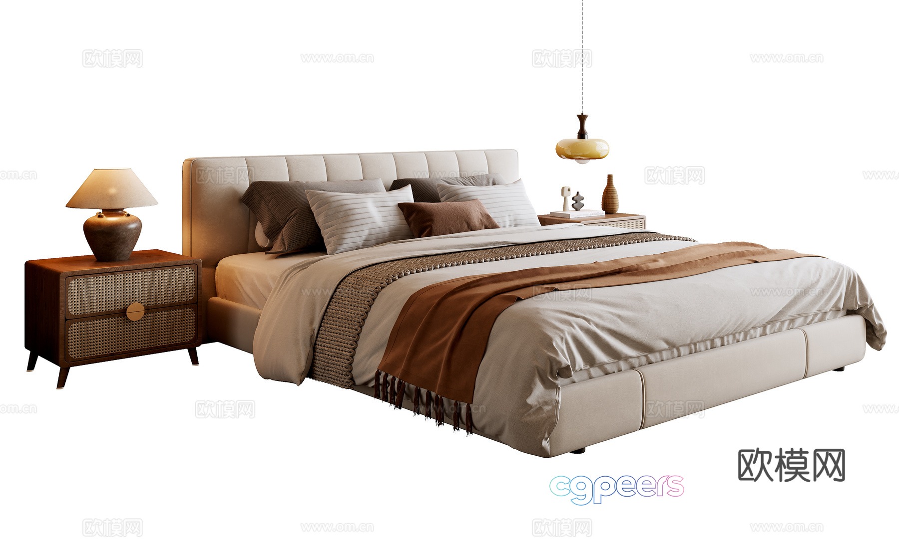 Middle-aged double bed 3D model Middle-aged double bed 3D model