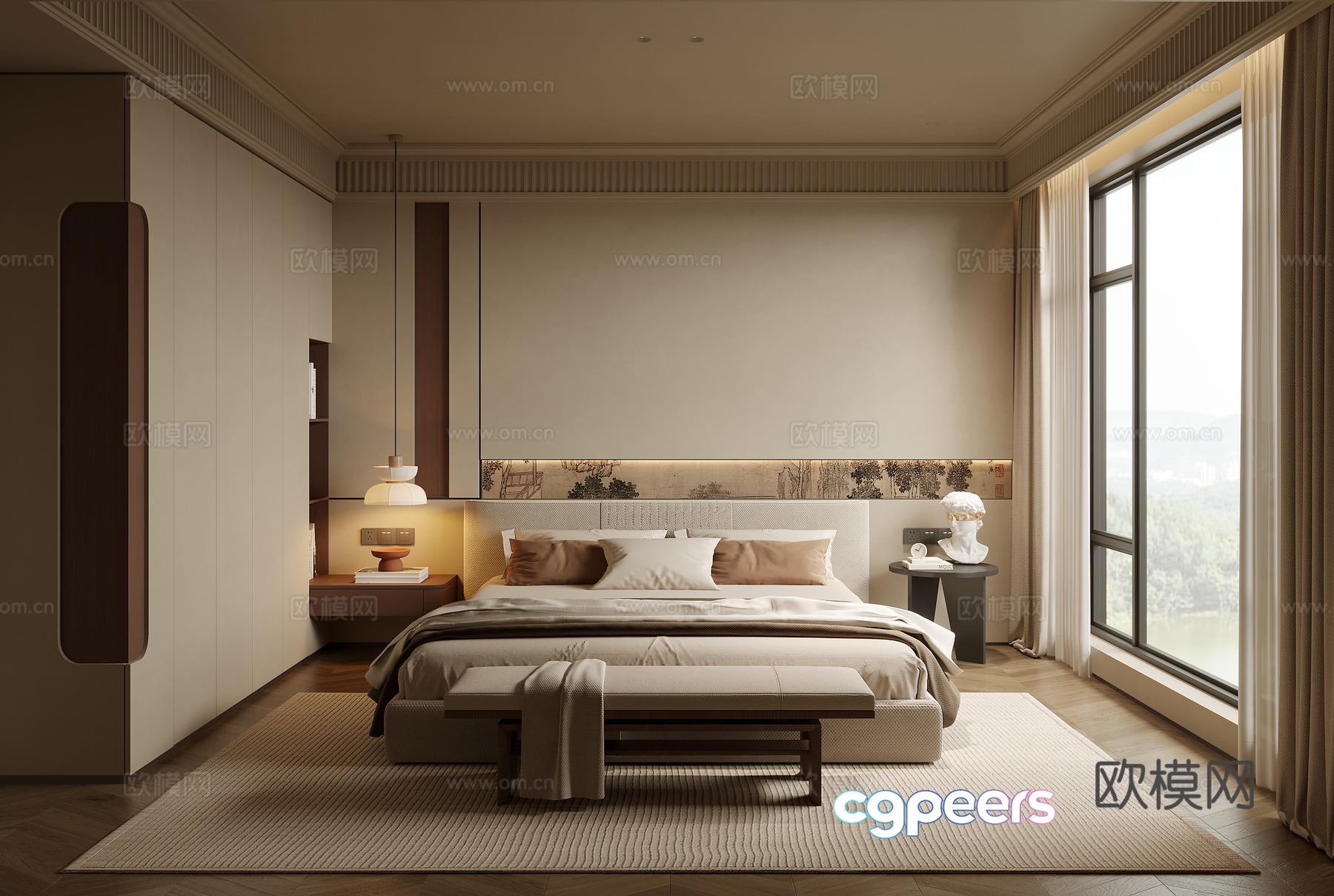 Middle-aged bedroom 3d model Middle-aged bedroom 3d model