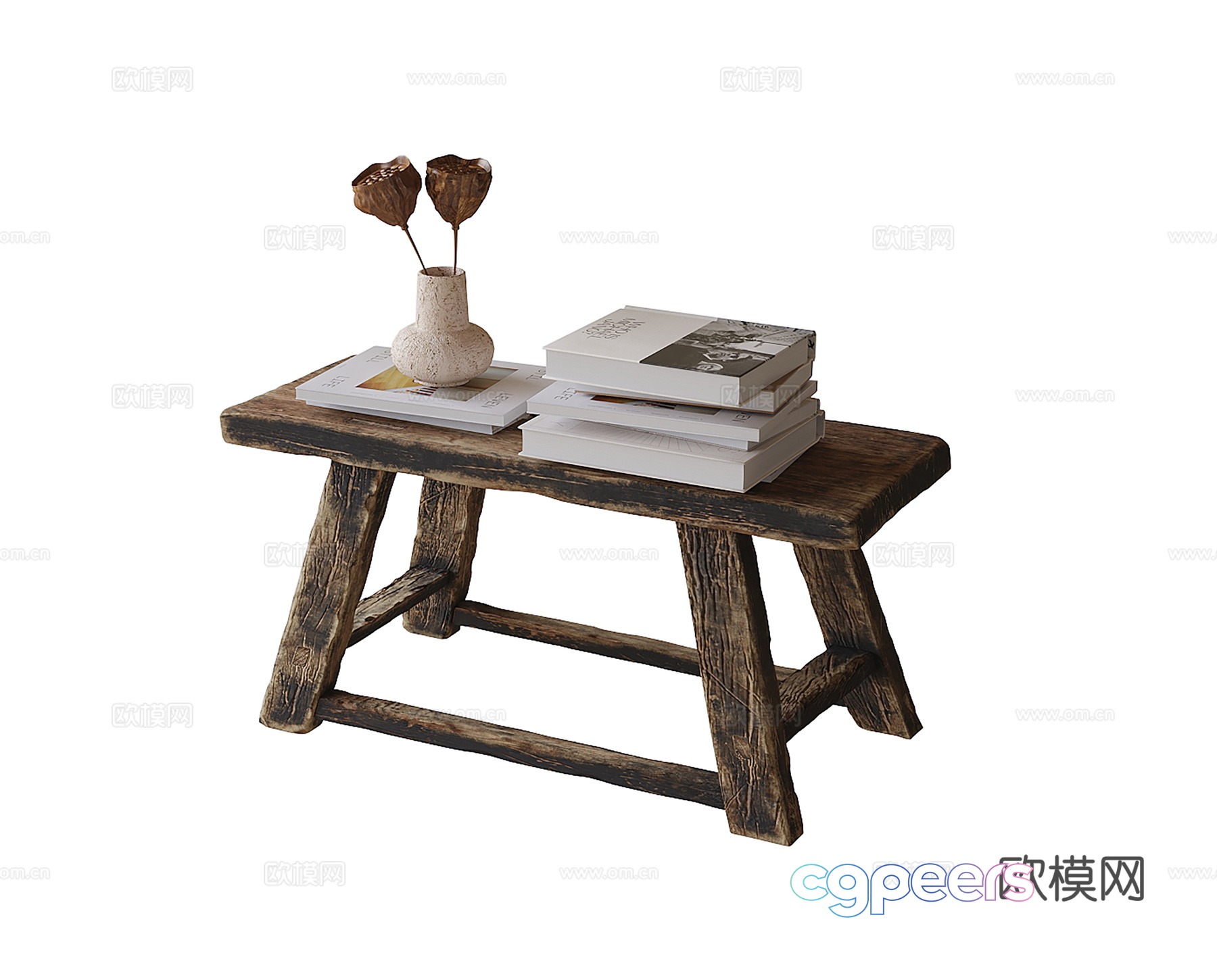 Modern retro style stool 3d model Modern retro style stool 3d model
