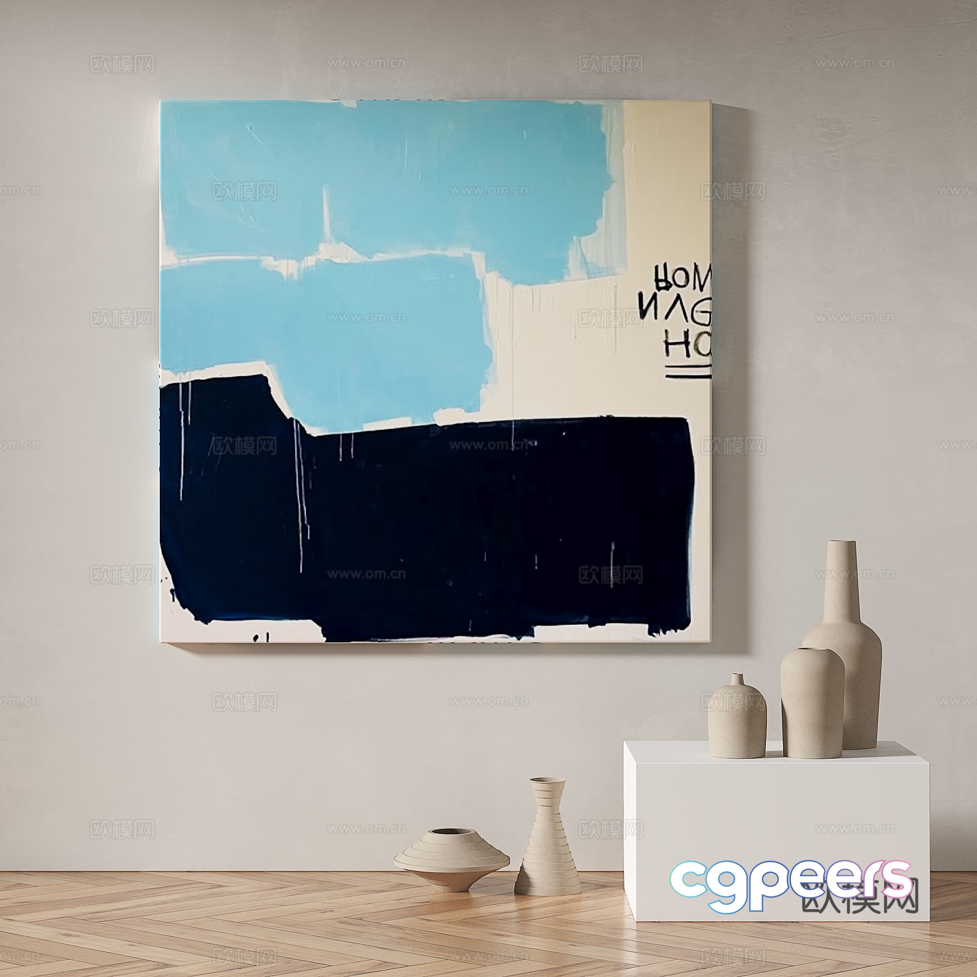 Modern minimalist abstract decorative painting 3d model Modern minimalist abstract decorative painting 3d model
