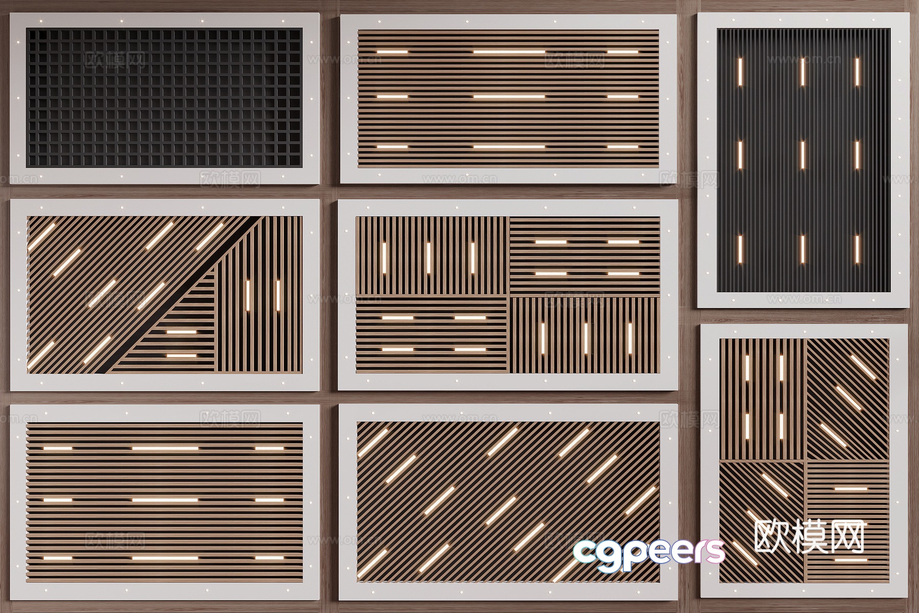 Modern grille ceiling 3d model Modern grille ceiling 3d model