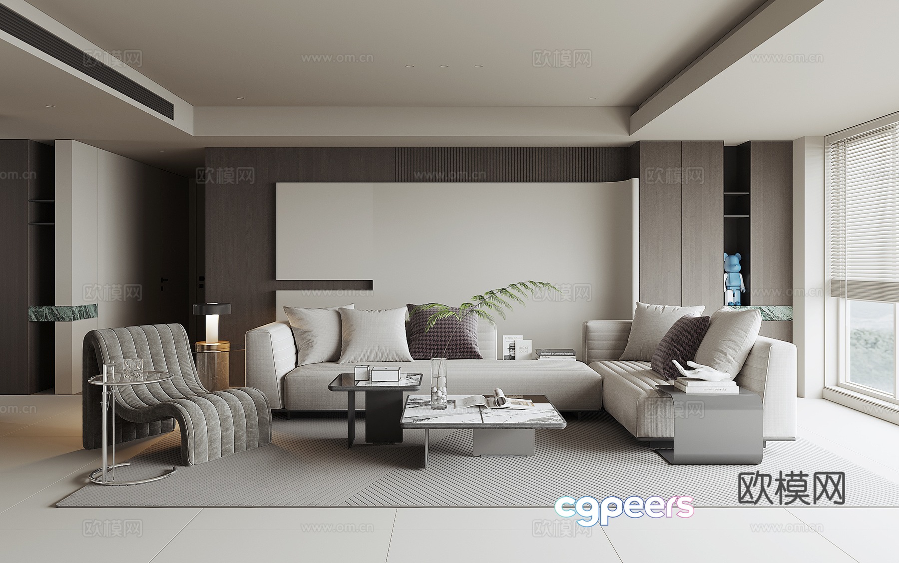 Modern home living room 3d model Modern home living room 3d model