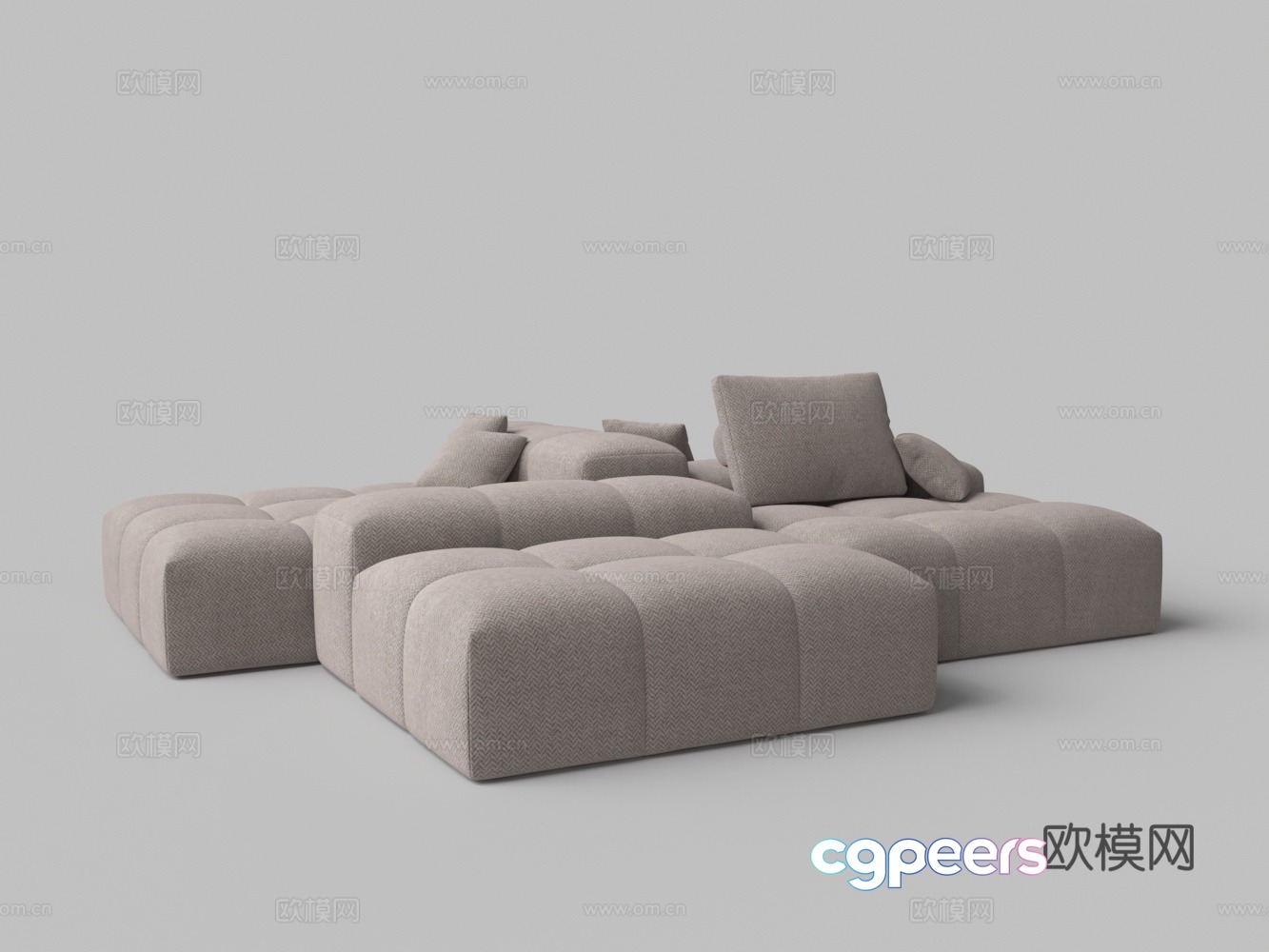Modern fabric four-sided seat combination multi-person sofa 3D model Modern fabric four-sided seat combination multi-person sofa 3D model