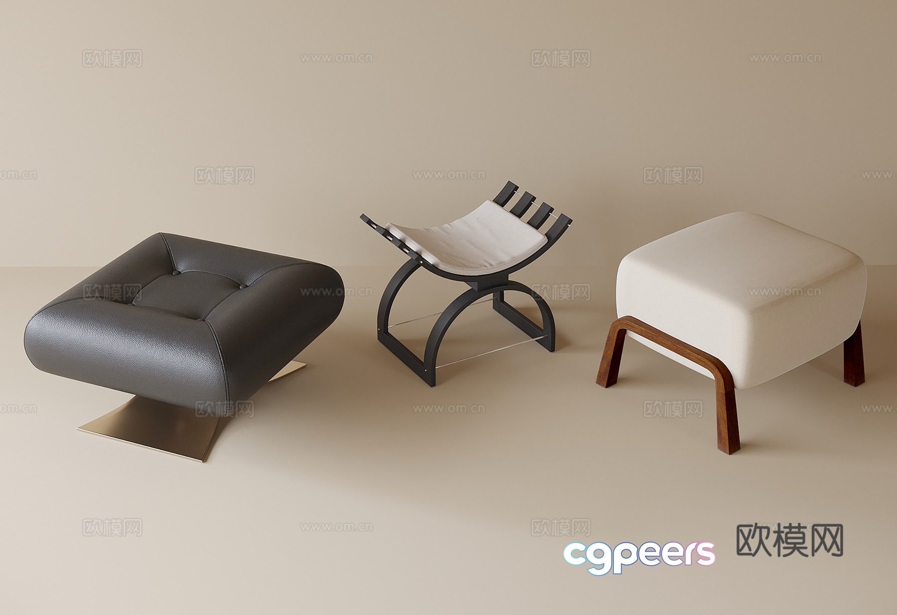 Modern sofa stool shoe change stool 3d model Modern sofa stool shoe change stool 3d model