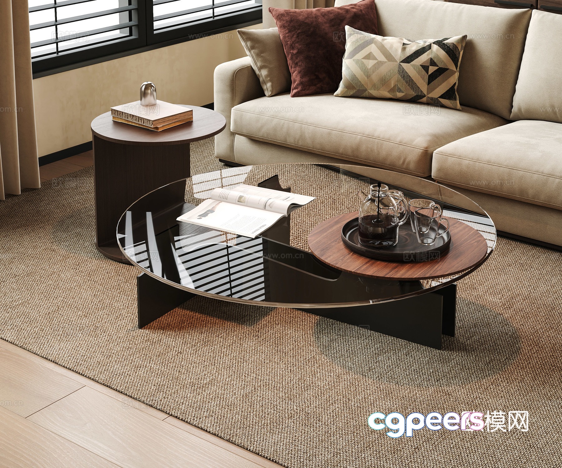 Modern acrylic coffee table 3d model Modern acrylic coffee table 3d model