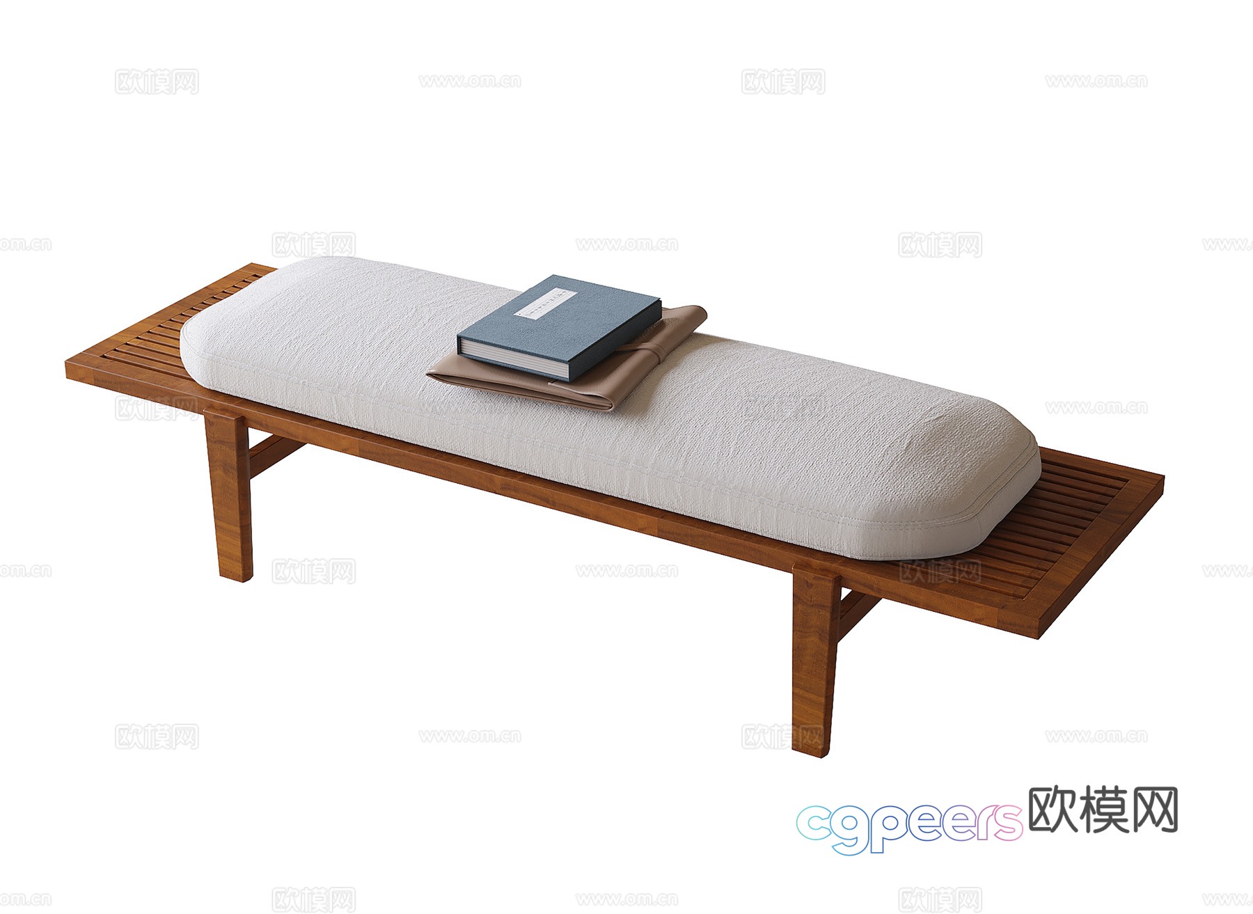 New Chinese style bed tail stool bench 3D model New Chinese style bed tail stool bench 3D model