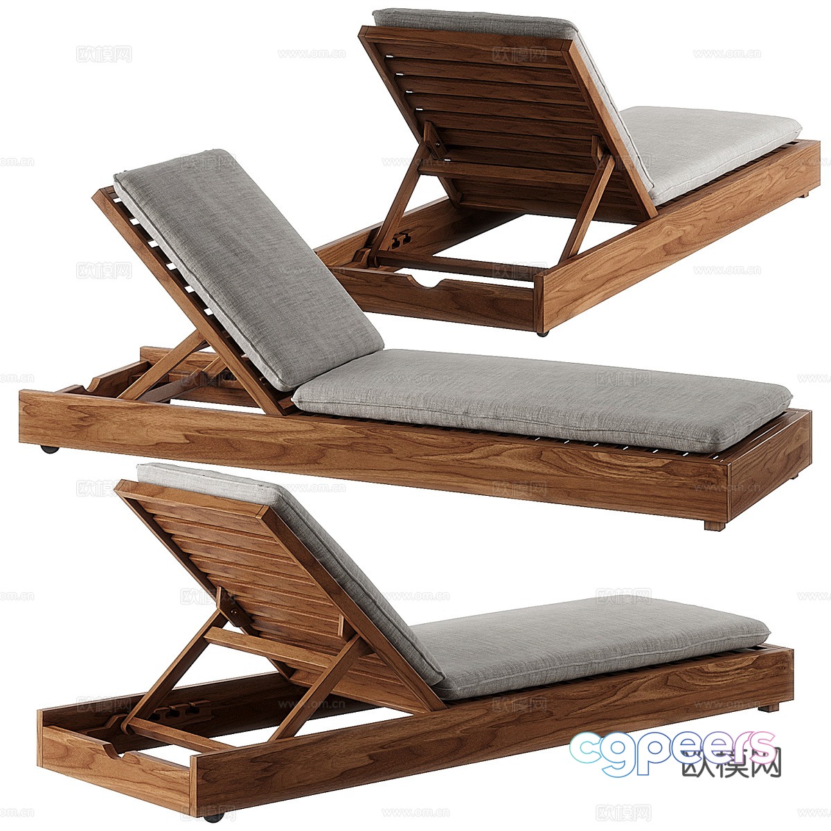 New Chinese Haven Sunbed 3D Model New Chinese Haven Sunbed 3D Model