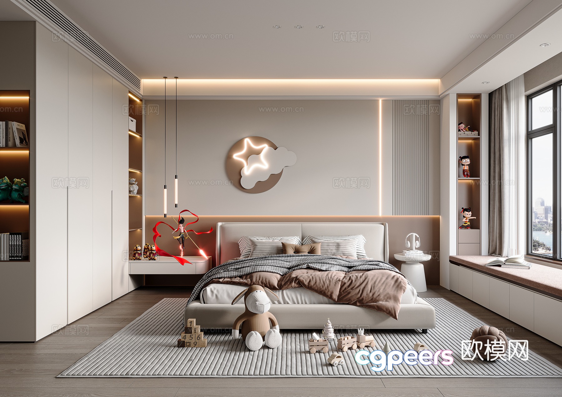 Modern girl room 3d model Modern girl room 3d model