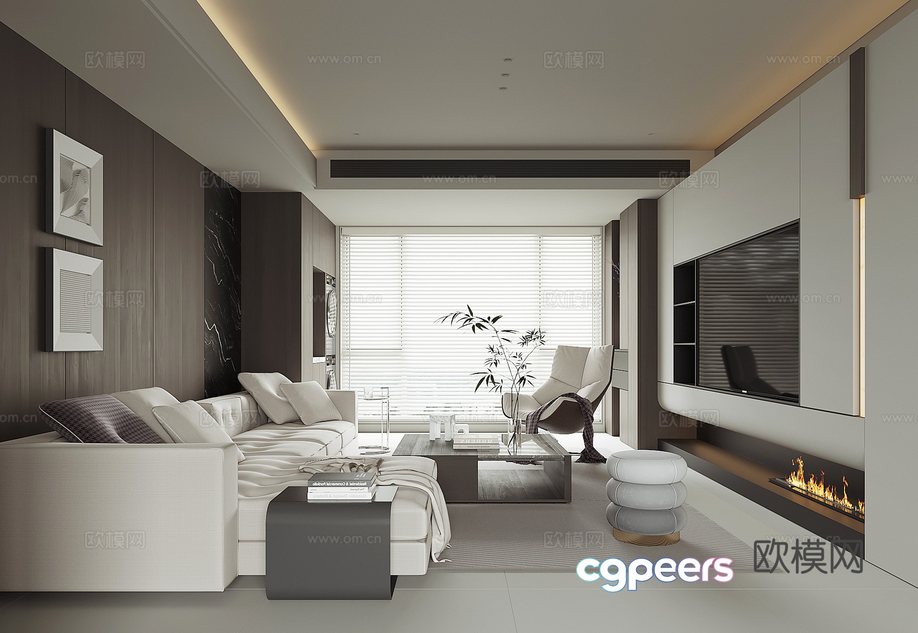 Modern Italian living room 3d model Modern Italian living room 3d model