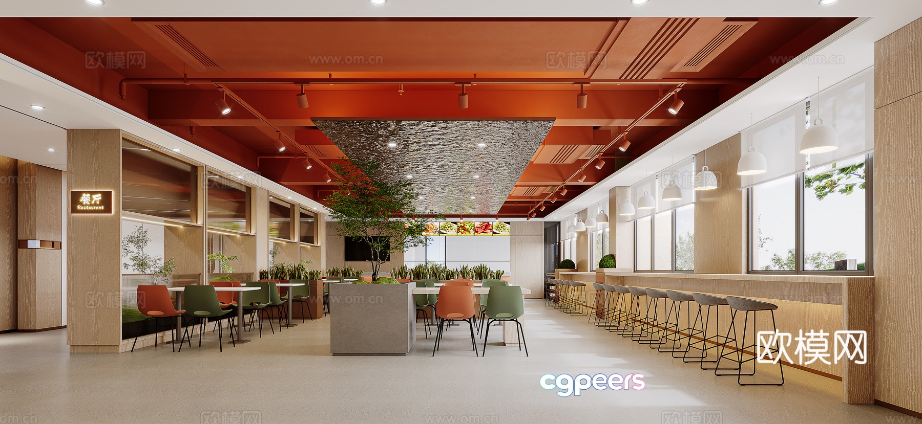 Modern fast food restaurant 3d model Modern fast food restaurant 3d model