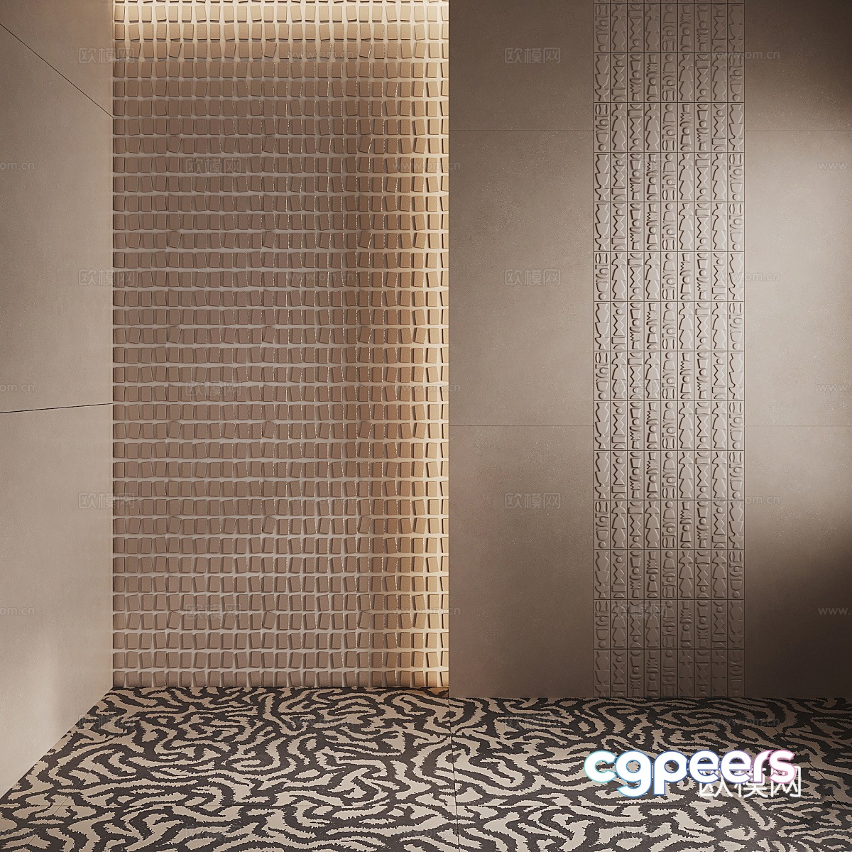 New Chinese style parquet tiles 3D model New Chinese style parquet tiles 3D model
