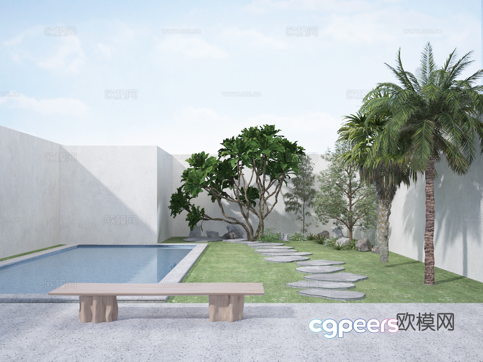 Garden landscape 3d model Garden landscape 3d model