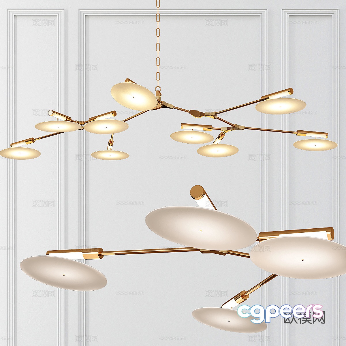 Modern light luxury decorative chandeliers 3d model Modern light luxury decorative chandeliers 3d model