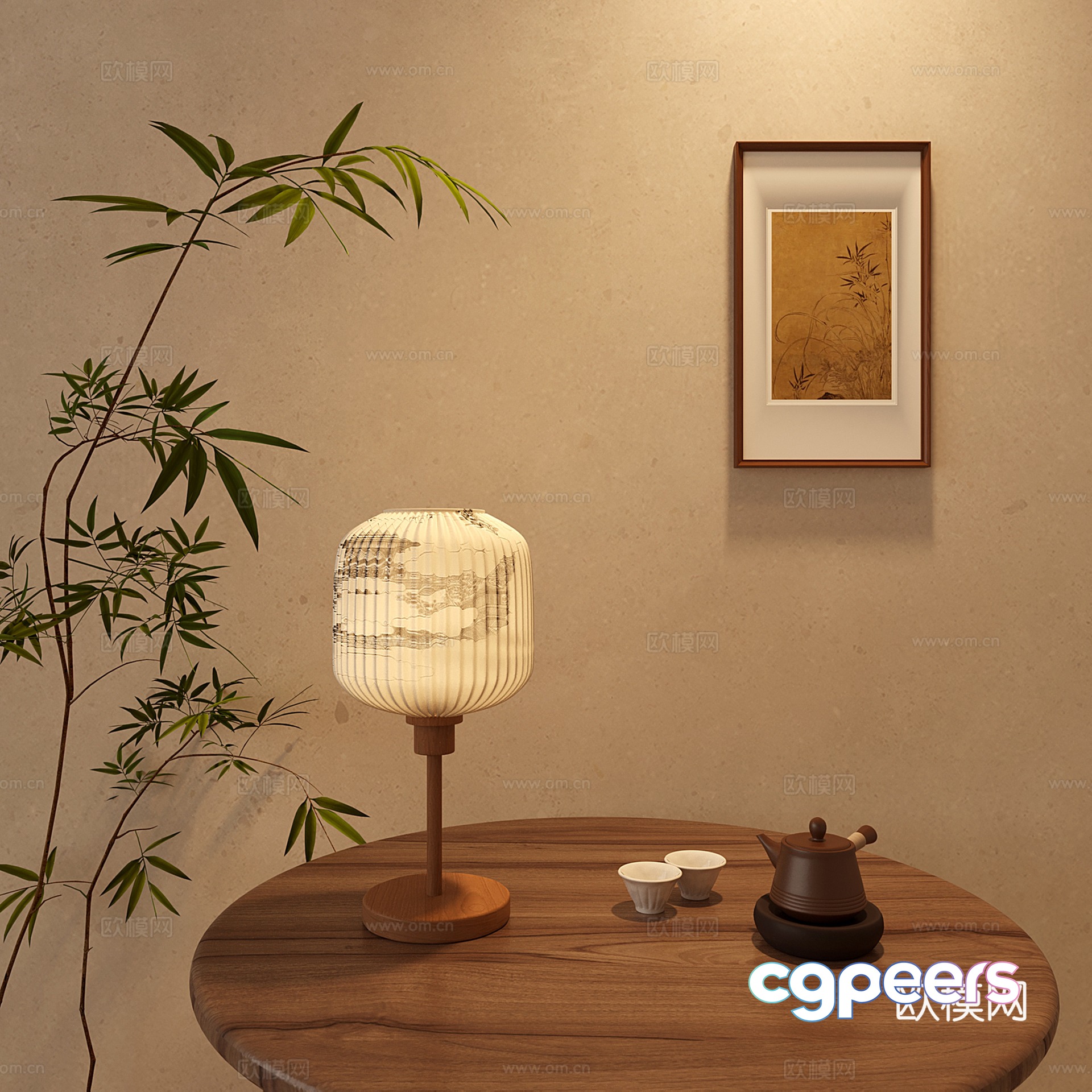 New Chinese Zen Table Lamp Lantern Table Lamp Paper 3D Model New Chinese Zen Table Lamp Lantern Table Lamp Paper 3D Model
