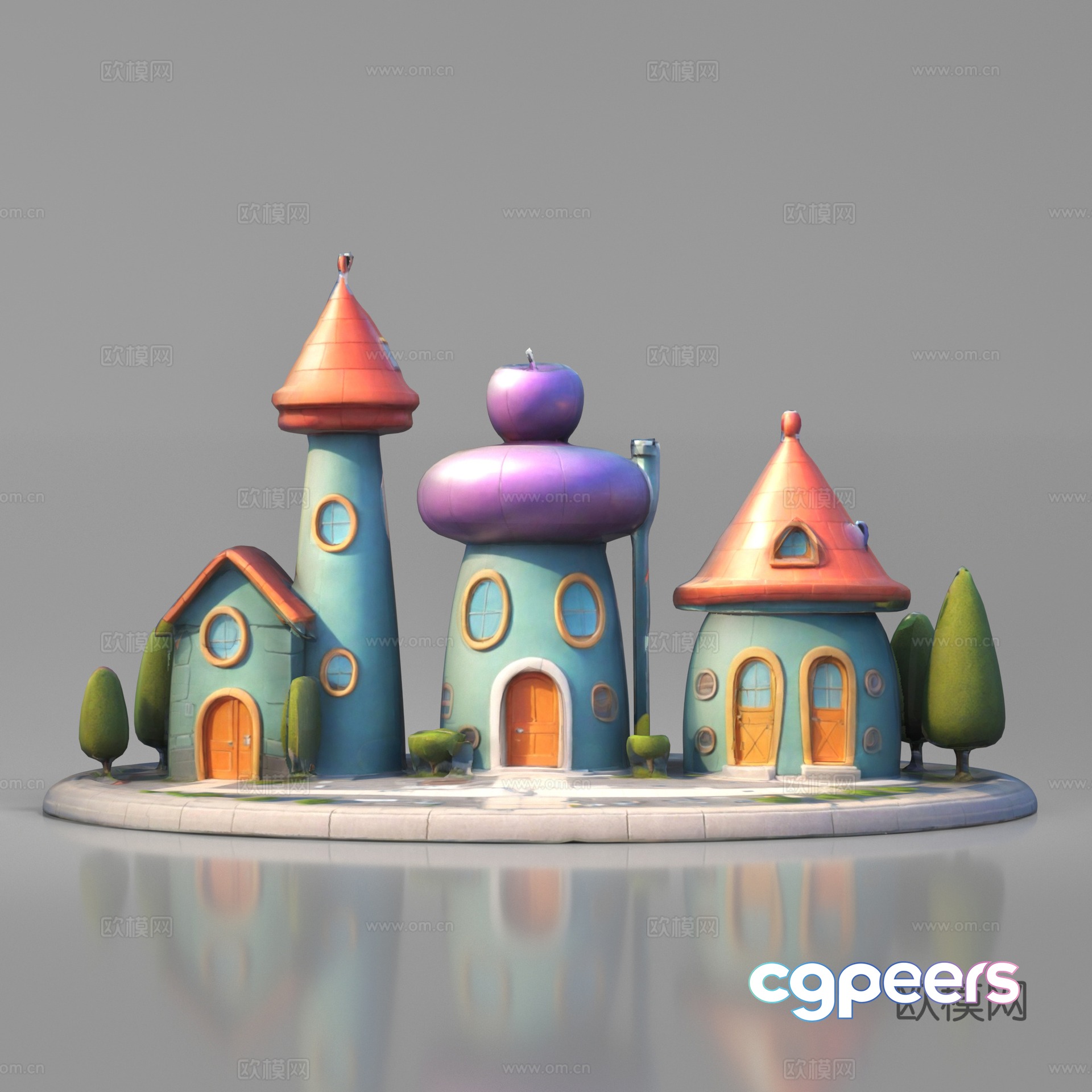 Cartoon Game Anime Building Low-Side Building Villa Hut 3D Model Cartoon Game Anime Building Low-Side Building Villa Hut 3D Model