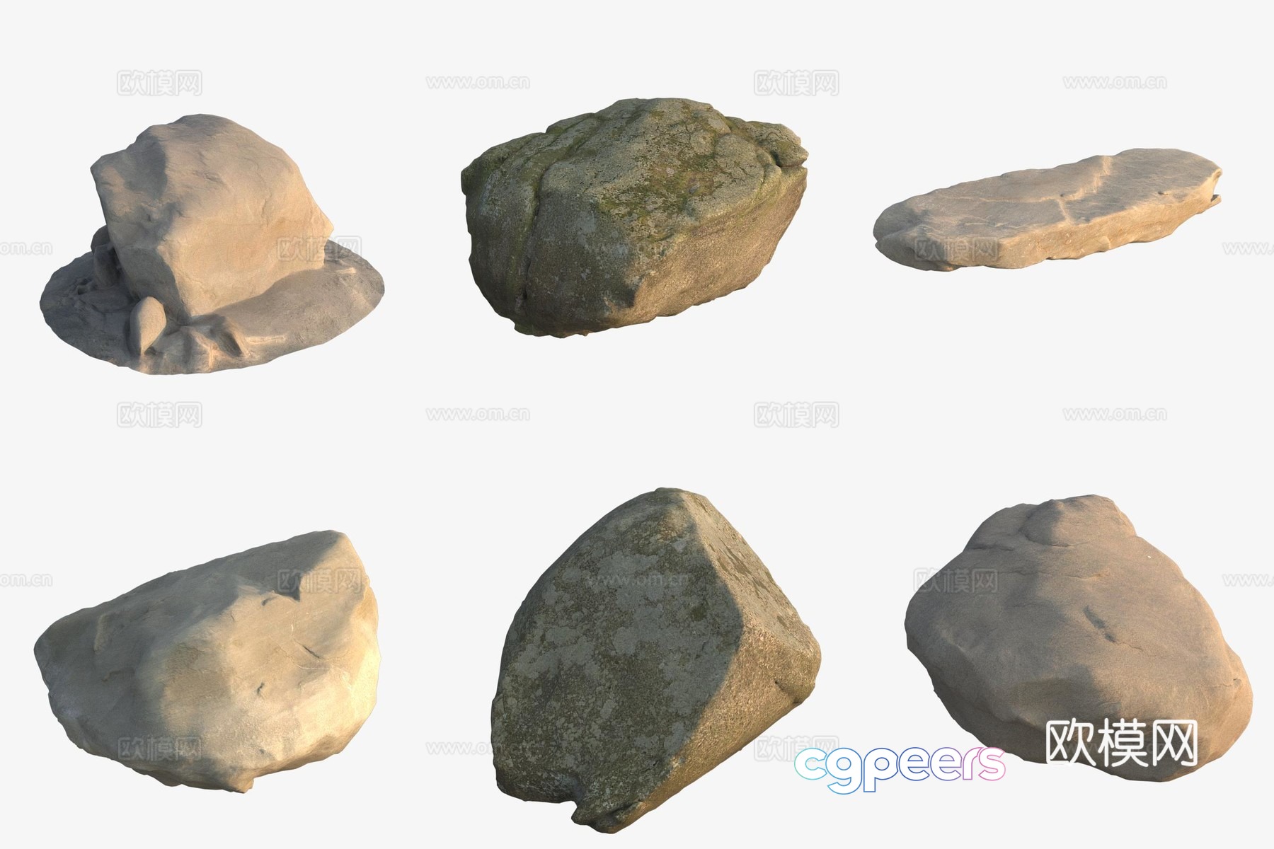 Big stone boulder rock 3d model Big stone boulder rock 3d model