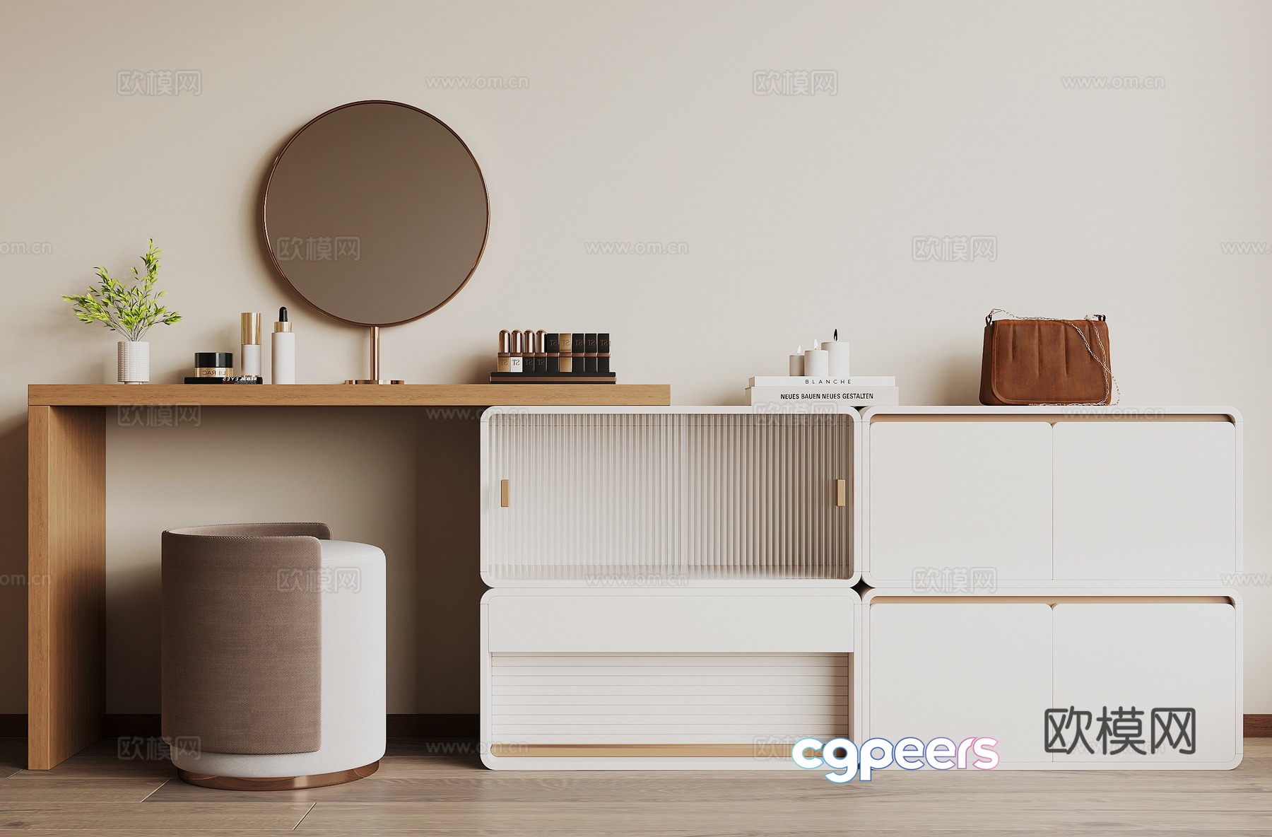 Modern dressing table 3d model Modern dressing table 3d model