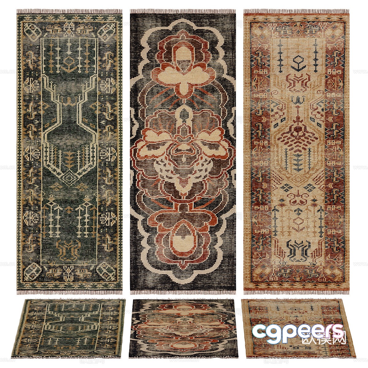 American retro carpet 3d model American retro carpet 3d model