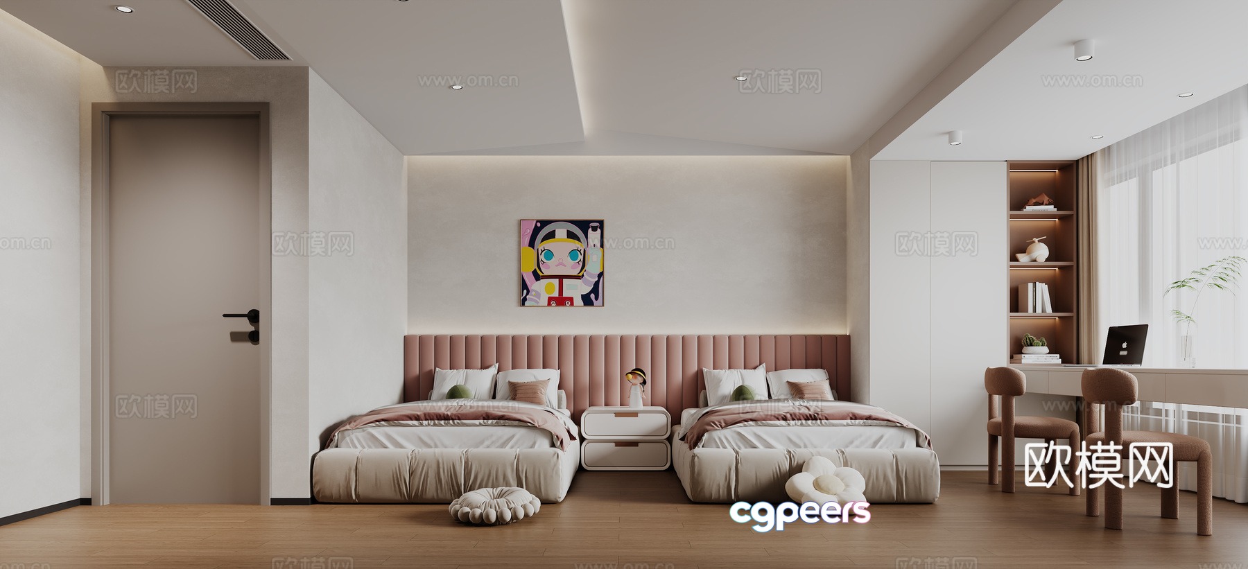 Double Bed Bedroom 3D Model Double Bed Bedroom 3D Model