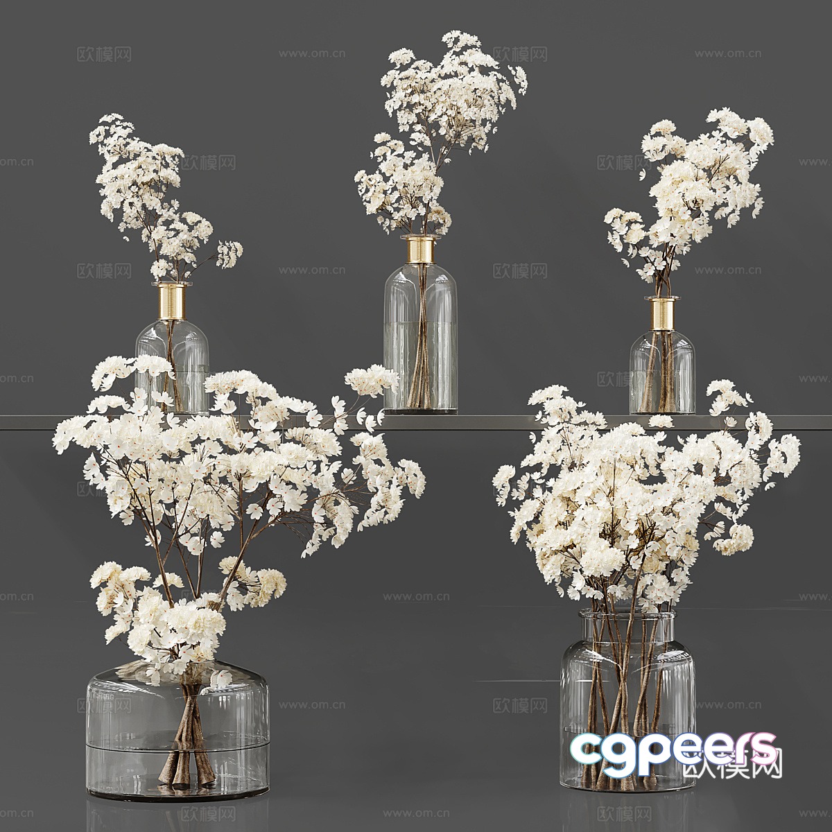 New Chinese style light luxury vase flower art 3D model New Chinese style light luxury vase flower art 3D model