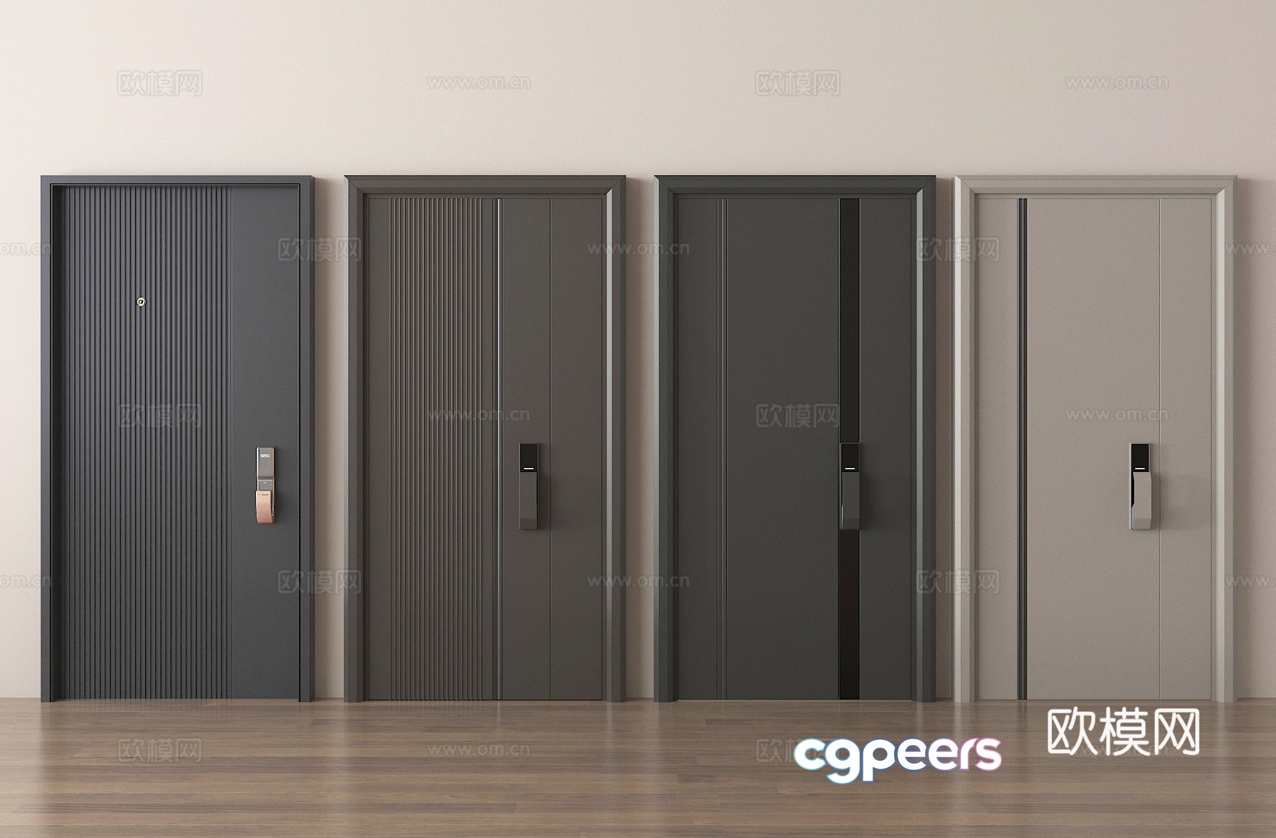 Entry door Security door Password door 3d model Entry door Security door Password door 3d model