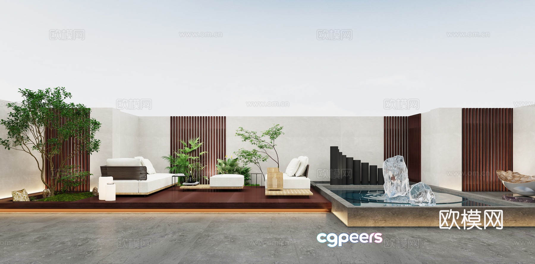 Modern minimalist garden garden 3d model Modern minimalist garden garden 3d model