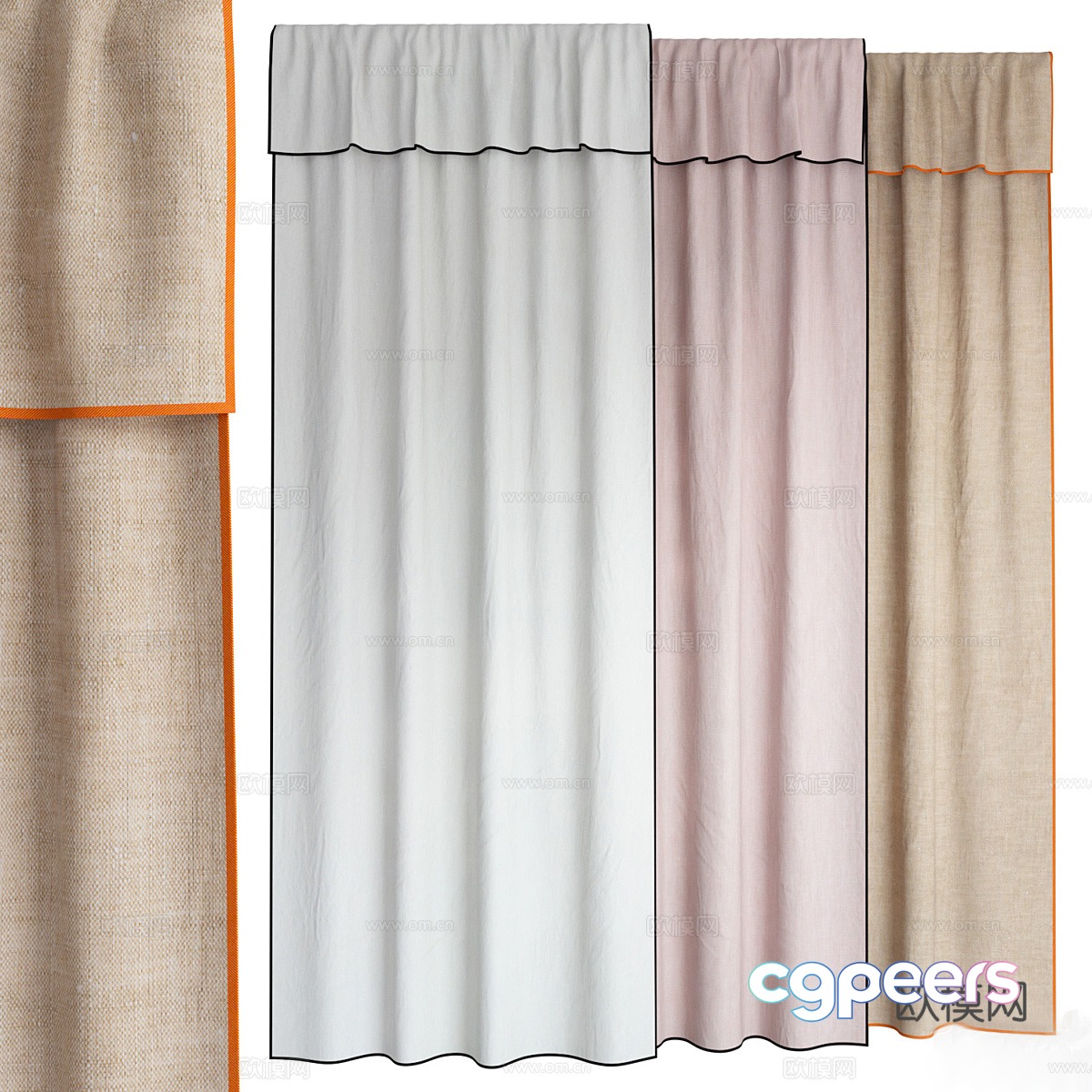 Curtain 3d model Curtain 3d model