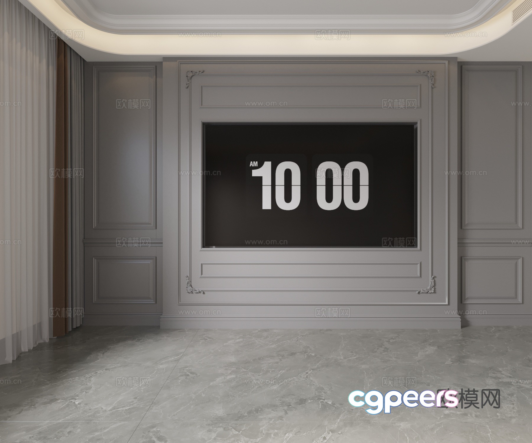 American background wall 3d model American background wall 3d model