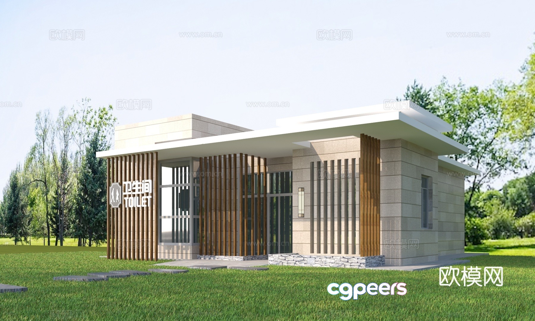 Modern public toilet 3d model Modern public toilet 3d model