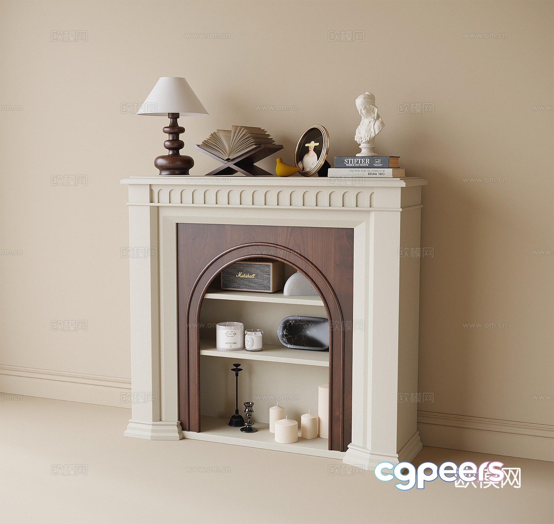 French decorative fireplace 3d model French decorative fireplace 3d model