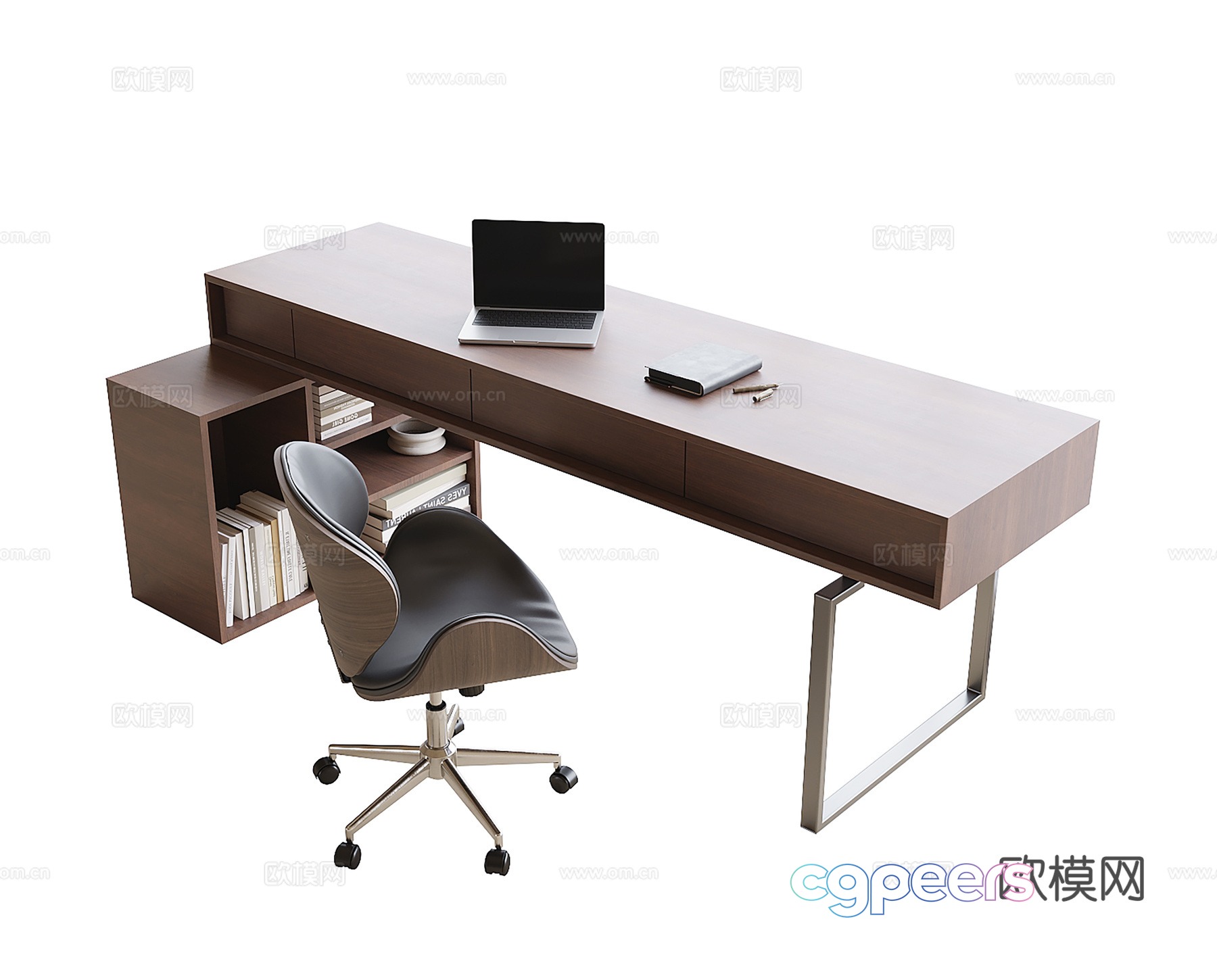 Modern desk and chair combination desk 3d model Modern desk and chair combination desk 3d model
