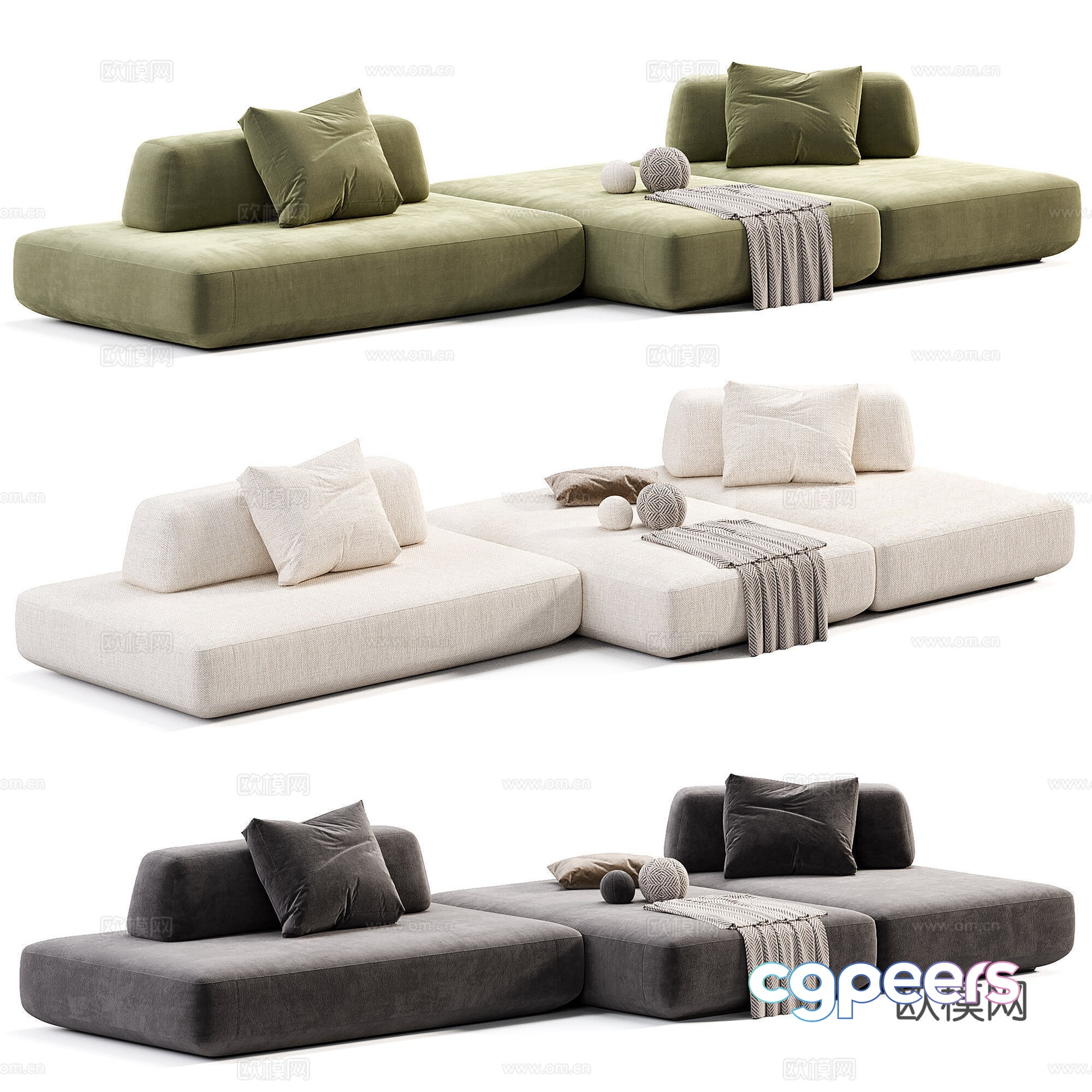 Modern multi-person sofa Module sofa 3d model Modern multi-person sofa Module sofa 3d model
