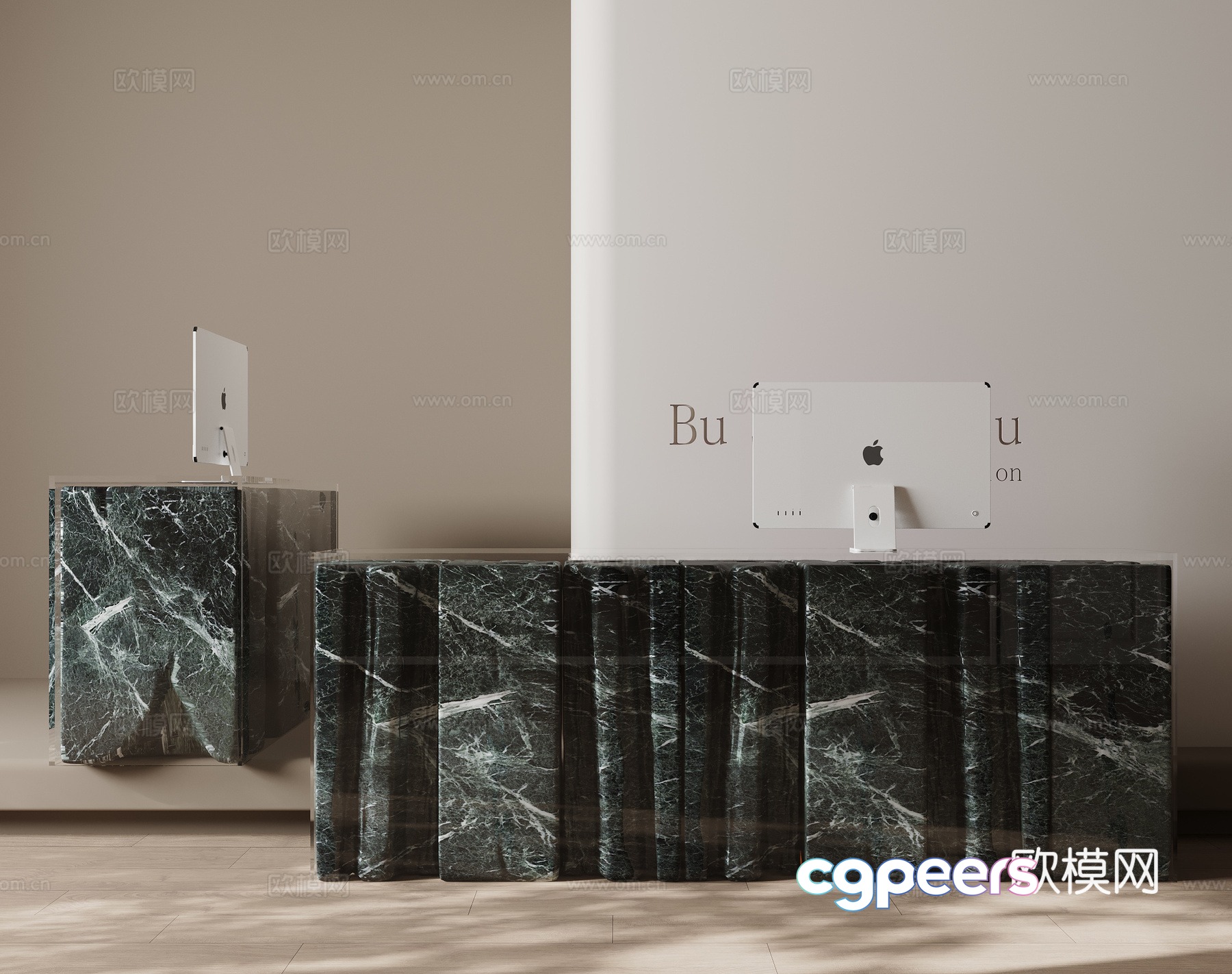Modern bar front desk computer 3d model Modern bar front desk computer 3d model