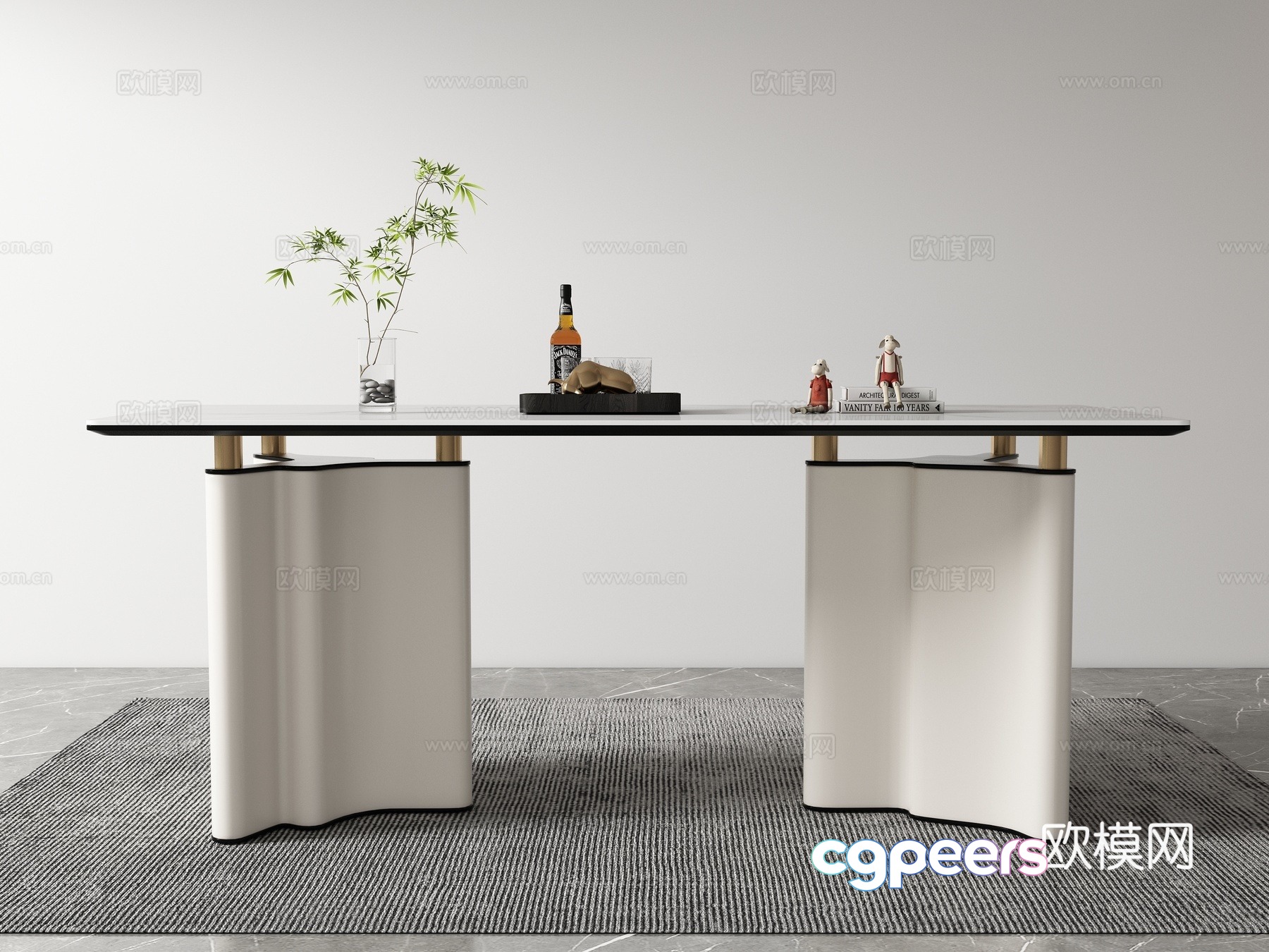 Modern dining table 3d model Modern dining table 3d model