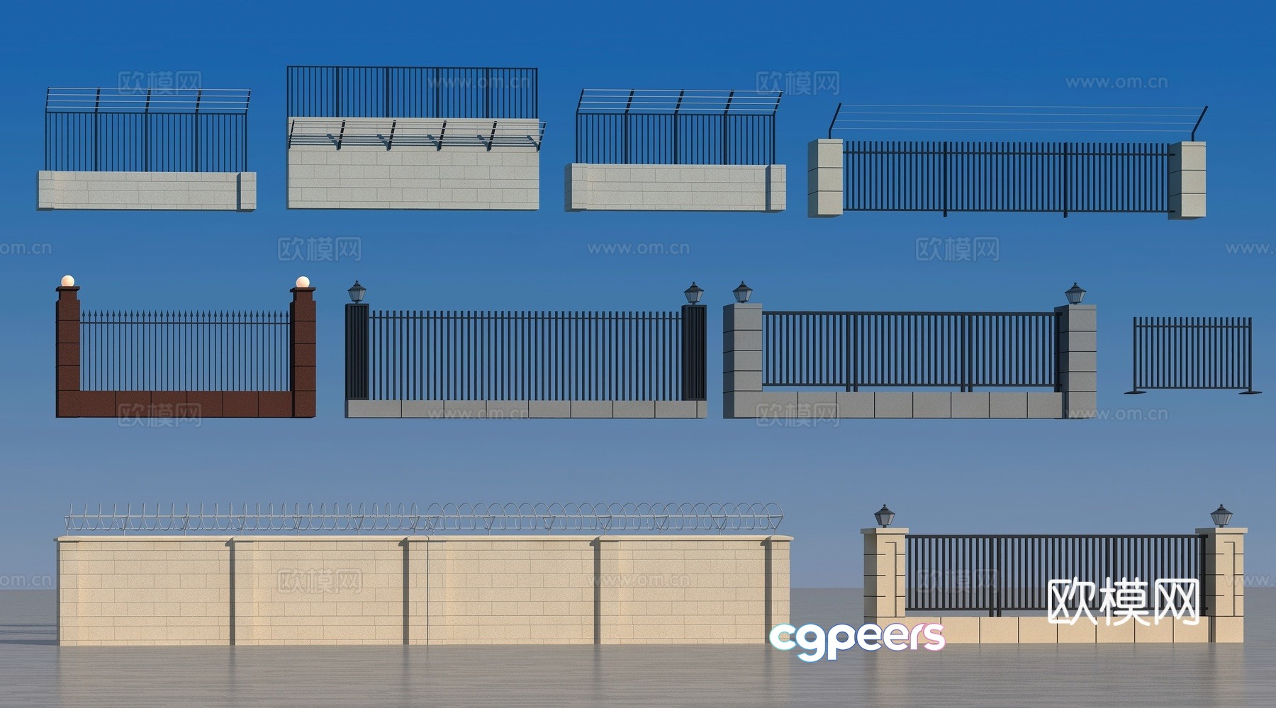 Fence Guardrail Protective Net 3D Model Fence Guardrail Protective Net 3D Model